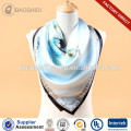 Grande Praça Lady Shawl Mão Pintura Borboleta Pure Silk Satin Scarf